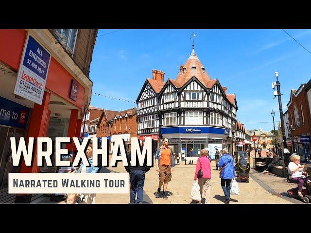 WREXHAM, Wales | 4K Narrated Walking Tour | Let's Walk 2023