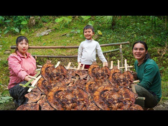 Traditional Vietnamese smoked fish processing, farm life, SURVIVAL ALONE