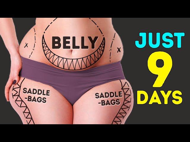 SADDLEBAGS + LOWER BELLY Fat | 9 Days 2 in 1 Challenge