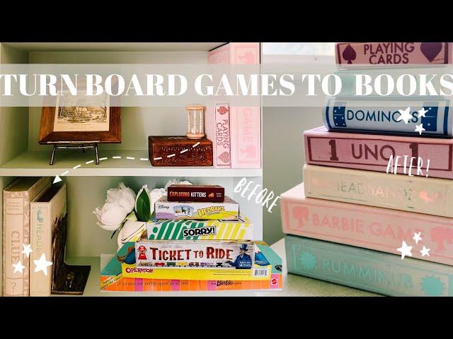 Turn Board Games to Display Books | Board Game Storage 🃏