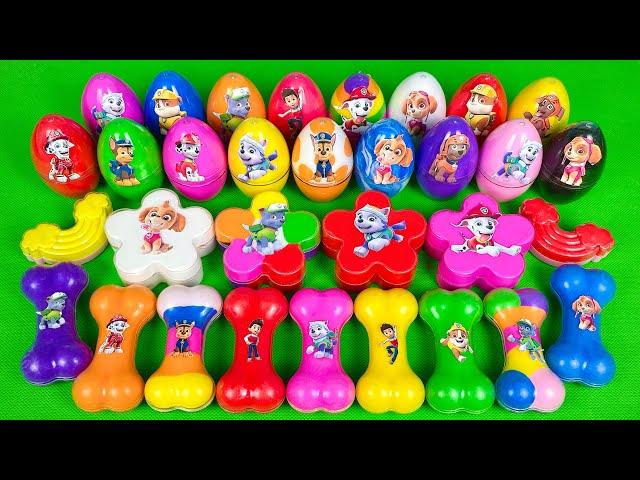 Taking Paw Patrol Clay Inside Mini Eggs: Ryder, Chase, Marshall,...Satisfying ASMR Video