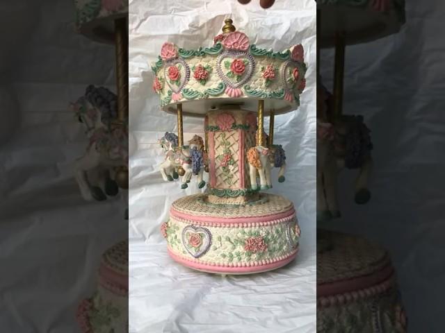 1950s Pink Musical Carousel #musicbox #carousel #merrygoround #collectibles
