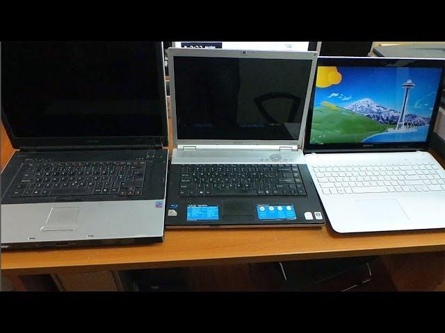 Sony Vaio laptop design generations (2005-2008-2013)