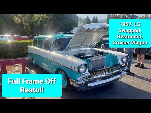 1957 CHEVY 210 WAGON FULL FRAME OFF LS SWAPPED RESTOMOD CRUISER