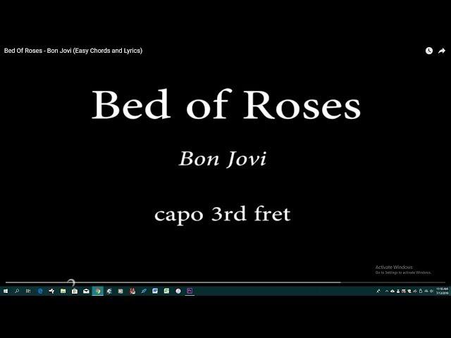 Bed Of Roses  - Bon Jovi (Easy Chords and Lyrics) 3rd fret