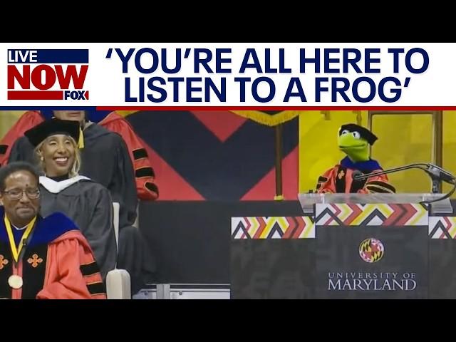 Kermit the Frog speaks at University of Maryland commencement, "100% Chance of Frog"