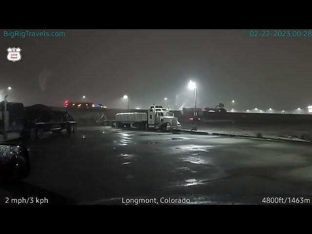 BigRigTravels | WINTER STORM WATCH LIVE in Longmont, CO (2/22/23 12:17 AM)