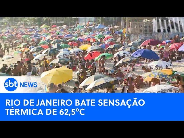 Rio de Janeiro bate recorde de sensação térmica atingindo 62,3°C  | #SBTNewsnaTV (18/03/24)