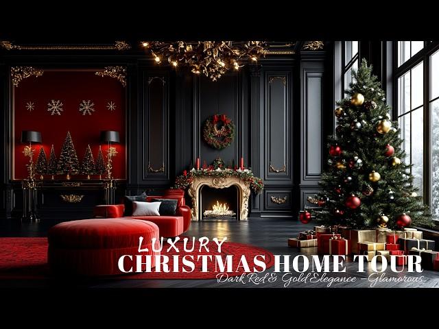 Luxury Christmas Home Tour: Dark Red and Gold Decor Ideas for Every Room