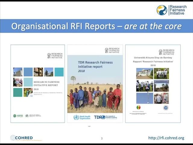 Research Fairness Initiative : RFI Reporting & Global Learning