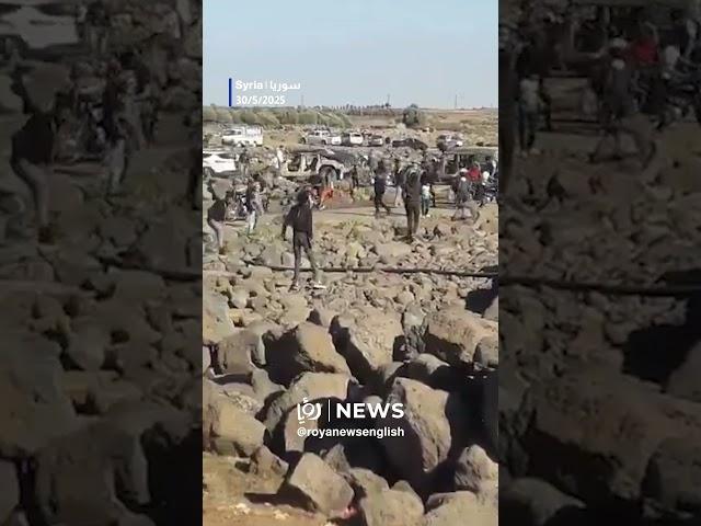 Syrians confront “Israeli” army patrol near Rowehenia Dam in Quneitra