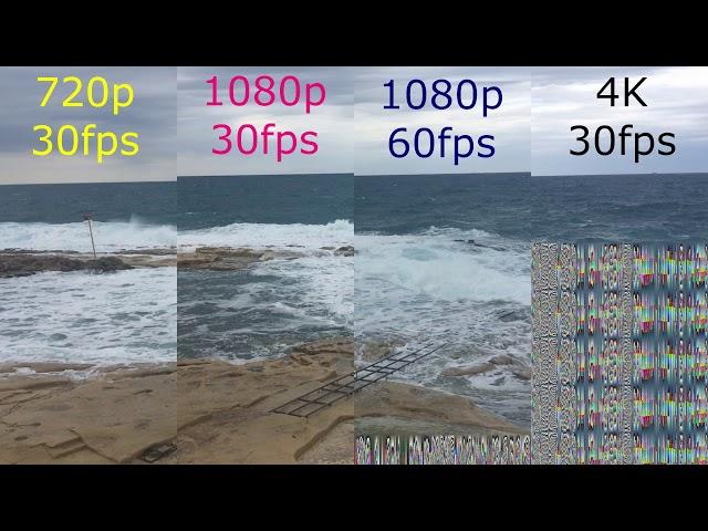 0041 - 720p at 30fps vs 1080p at 30fps vs 1080p at 60fps vs 4K at 30 fps iPhone 6s Plus