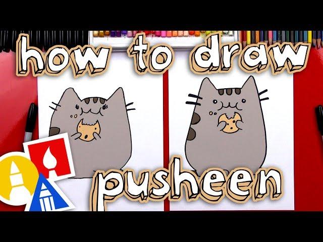 How To Draw The Pusheen Cat Eating A Cookie *GIVEAWAY*