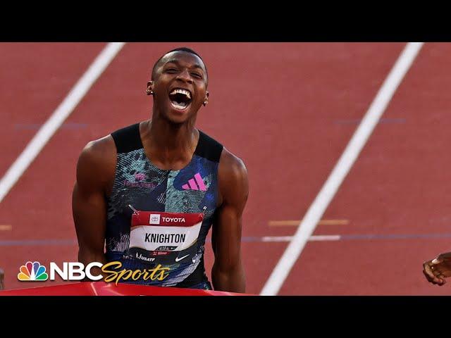 Erriyon Knighton ends Fred Kerley's win streak, takes home 200m national title at 19 | NBC Sports