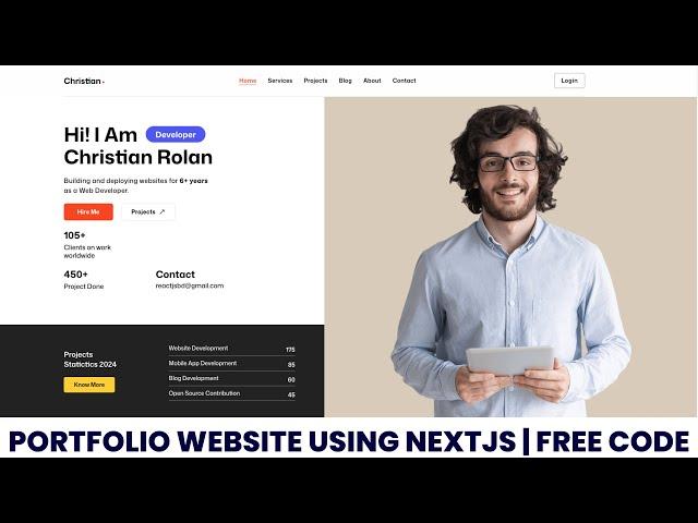 Build a Responsive Portfolio Website using Nextjs, Tailwindcss, Sanity CMS | FREE SOURCE CODE