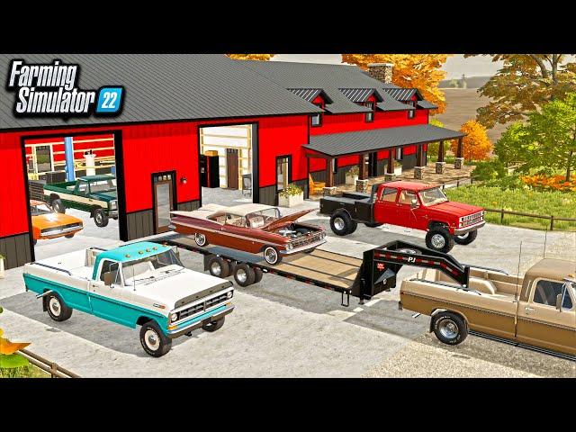 BARN-FIND BROTHER'S COMPOUND TOUR! (BUYING & RESTORING CLASSIC CARS) | FARMING SIMULATOR 22