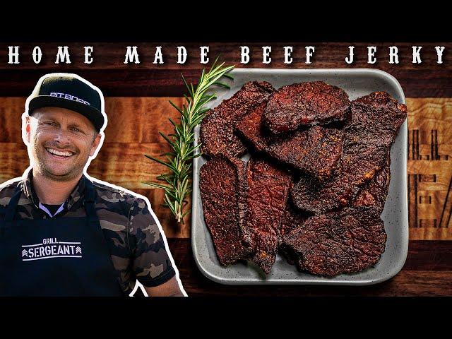 The Best Homemade Smoked Beef Jerky Recipe! #beefjerky #smokedbeefjerky #pitbossnation #eyeofround