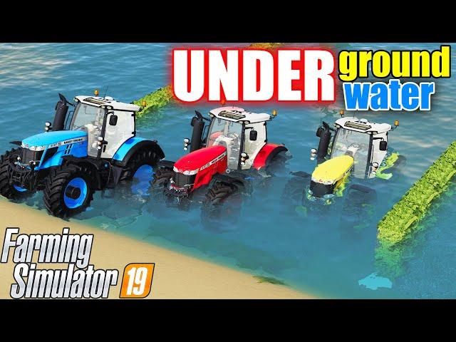 TRACTORS IN UNDERGROUND ! UNDERGROUND PARKING & UNDERWATER FARMING ! Farming Simulator 19