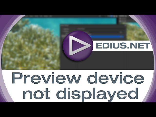 EDIUS.NET Podcast - Preview device not displayed