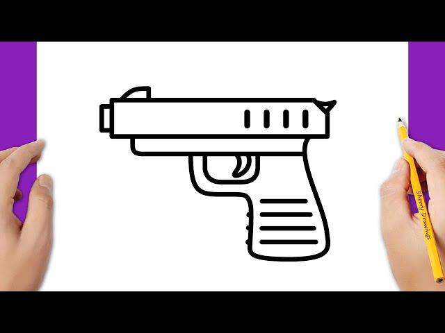 HOW TO DRAW A PISTOL EASY