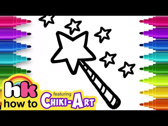 How To Draw A Magic Wand | Drawing & Coloring For Kids | Chiki Art | HooplaKidz How To