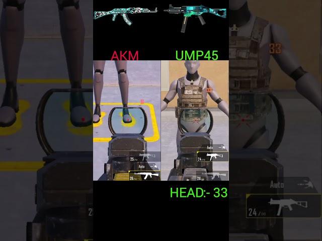 AKM vs UMP45 damage test | bgmi #bgmi #pubg #shorts #akm #ump #levhino #casetoo #sevou