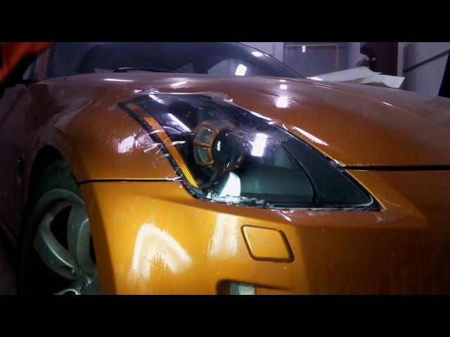 Ламинация фар Nissan 350Z. Защитная пленка