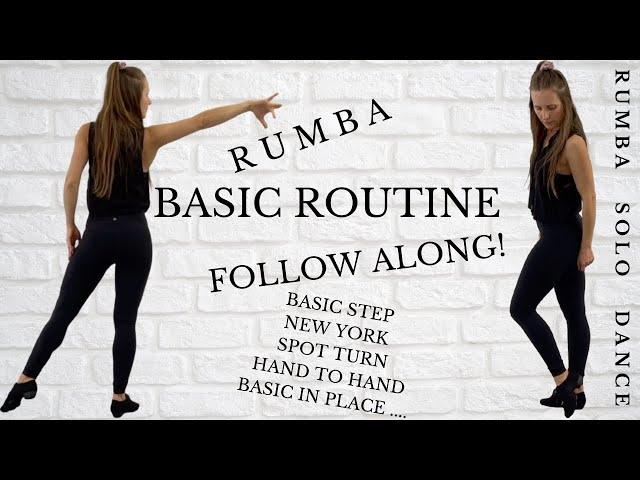 Basic Rumba Solo Routine || Practice Beginner Rumba Steps | Follow Along Rumba