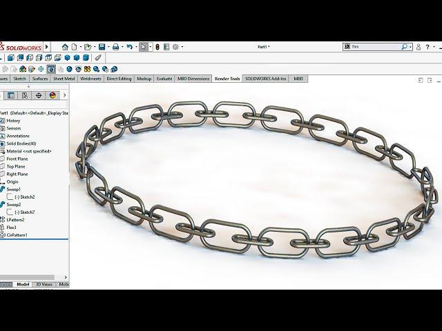  Solidworks Advanced Modelling tutorial | Complex Chain Model