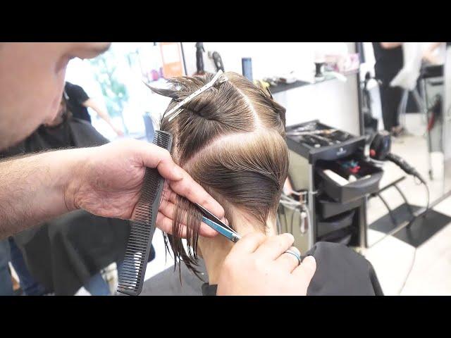 AMAZING HAIRCUT - SHORT UNDERCUT PIXIE BOB | BLONDE HAIR