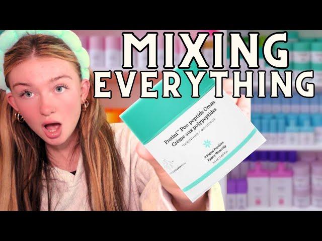 MIXING EVERY SKINCARE PRODUCT TO CREATE THE ULTIMATE SKINCARE SMOOTHIE| drunk elephant & more!