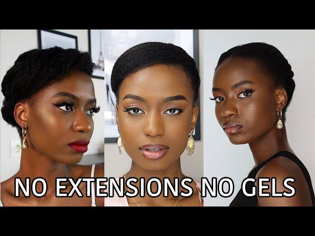 7 ELEGANT & SIMPLE UPDO HAIRSTYLES ON 4C NATURAL HAIR. NO EXTENSIONS NO GEL NEEDED