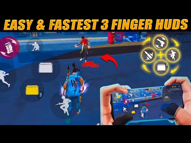 Best 3 Finger Custom Hud | 3 Finger Custom Hud Free Fire |3 Finger Super Movement Custom Hud