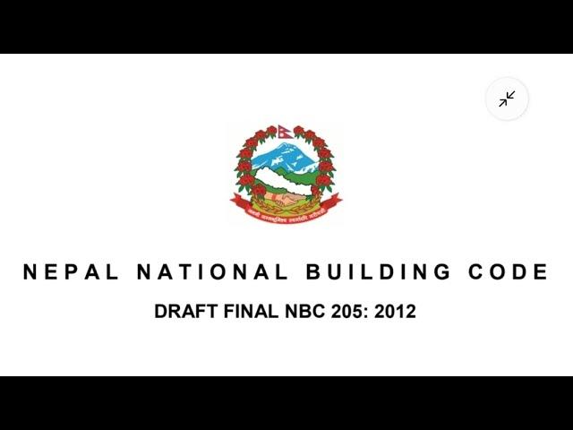 Nepal Building Code 205-2012 - Overview of the provisions of the code - NBC 205 - 2012