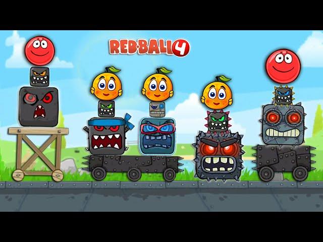 Red Ball 4 -Beating All Bossess | End Game |  Red & Orange Ball