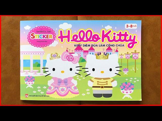 Hình dán thay trang phục Hello Kitty công chúa hoàng tử hạnh phúc - Kitty sticker book (Chim Xinh)