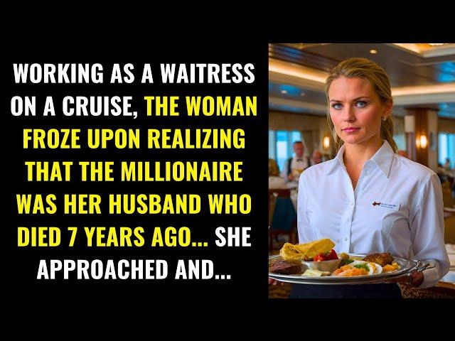 AS A WAITRESS, SHE WAS PARALYZED WHEN SHE SAW THAT THE MILLIONAIRE WAS HER HUSBAND WHO DIED 7 YEARS