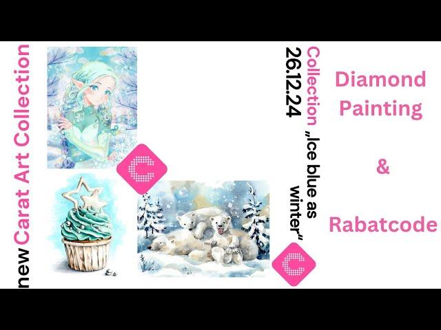 Carat Art Künstler Kollektion | Ice blue as Winter | Polar bear and cubs | Anna Petunova