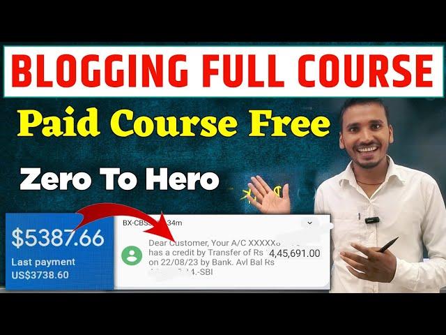 Blogging Full Course for Beginners | Free Blogging Course in Hindi | Blogging Full Course 2023