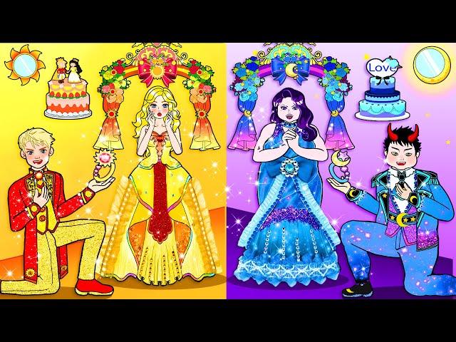 SUN Bride vs MOON Bride Costumes Dress Up  - Barbie's Wedding Handmade - DIY Arts & Paper Crafts