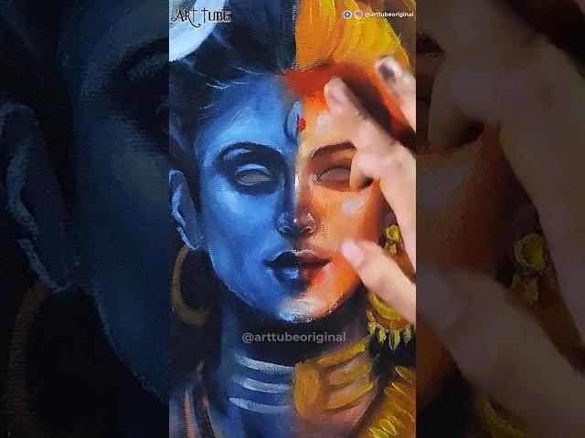 Ardhnarishwar Acrylic Painting #shorts #ardhnarishwar #shivji #parvati #shivratri #acrylic #painting