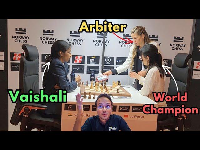 Vaishali's off the board blunder against Ju Wenjun | Norway Chess 2024