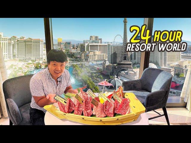 24 HOUR RESORT WORLD Las Vegas Casino ROOM SERVICE FOOD REVIEW!