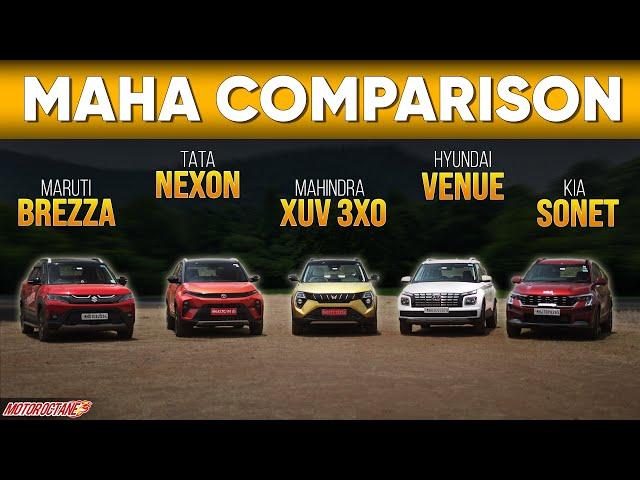 Mahindra XUV 3X0 vs Tata Nexon vs Sonet vs Maruti Brezza vs Venue