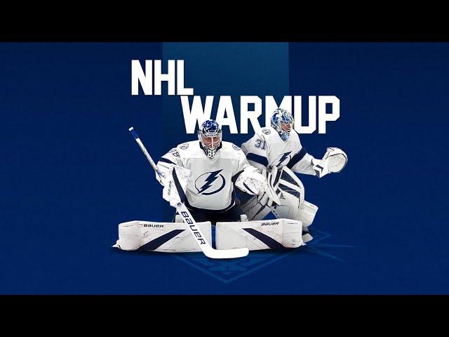 NHL Warmup: Tampa Bay Lightning Andrei Vasilevskiy & Jonas Johansson