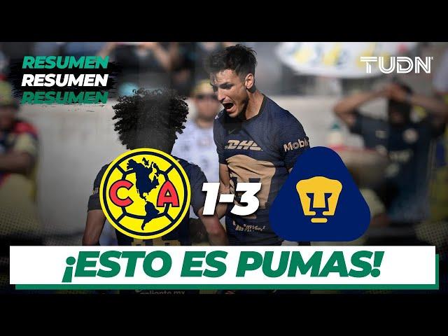 Resumen y goles | América 1-3 Pumas | Tour águila 2022 | TUDN