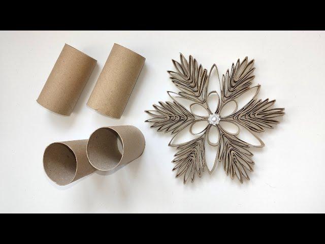 Paper Roll Snowflake DIY ️ Easy Recycling Craft Idea Perfect for Christmas Decorations