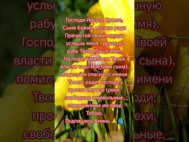 Молитва за сына и защита над ним #отченаш #божья #молитва #религия #любовь