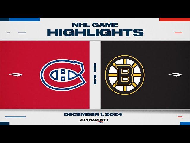 NHL Highlights | Canadiens vs. Bruins - December 1, 2024