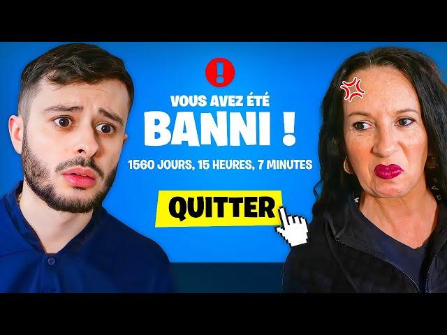 Je suis BANNI de FORTNITE pour toujours... (ma mère est choquée)